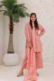 GAD-03029 | Peach & White | Casual 3 Piece Suit | Cotton Self Jacquard