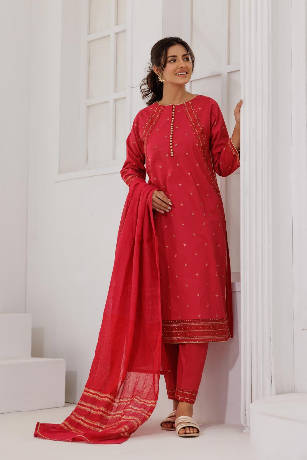 LBD-03088 | Maroon & Gold | Casual Plus 3 Piece Suit | Plain Cotton SENORITA LBD-03088 | Maroon & Gold | Casual Plus 3 Piece Suit | Plain Cotton SENORITA
