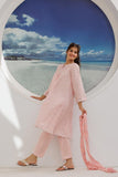 GBD-02946 | Pink & Multicolor | Casual Plus 3 Piece Suit | Cotton Jacquard