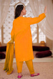 GAD-02490 | Yellow | Casual 3 Piece Suit | Karandi