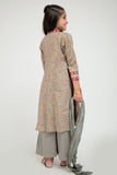 KBD-02695 | Grey & Multicolor | Casual Plus 3 Piece Suit | Cotton Gold Print Lawn