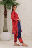 GAD-03061 | Red & Multicolor | Casual 3 Piece Suit | Cotton Jacquard