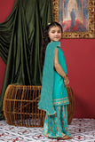 KDD-03020 | Turquoise Green & Multicolor | Formal 3 Piece Suit | Viscose Raw Silk