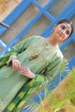 Girls formal clothes | Green & Gold | Formal 3 Piece Suit | Viscose Raw Silk | GDD-02813