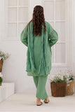 GBD-03136 | Green & Gold | Casual Plus 3 Piece Suit | Plain Cotton