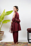 Kids formal clothes | Maroon | Formal 3 Piece Suit | Viscose Chambry Katan | KDD-03239