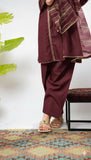 Kids formal clothes | Maroon | Formal 3 Piece Suit | Viscose Chambry Katan | KDD-03239