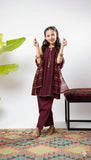 Kids formal clothes | Maroon | Formal 3 Piece Suit | Viscose Chambry Katan | KDD-03239