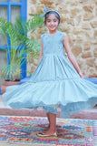 Kids formal clothes | Green & Gold | Formal 3 Piece Suit | Viscose Chambray Katan | KDD-03357