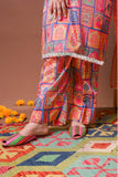 Girls formal clothes | Digital Print & Multicolor | Formal 3 Piece Suit  | Polyester Tussar Silk | GDD-03258