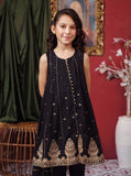 Kids formal clothes | Black & Gold | Formal 3 Piece Suit | Viscose Raw-Silk | KDD-03157