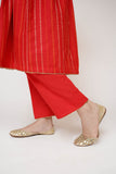 Girls Eid Dress | Red & MultiColor | Casual Plus 3 Piece Suit  |  Cotton Dobby Fancy | GBD-03500