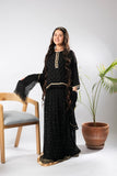 Girls formal clothes | Black & Gold | Formal 3 Piece Suit  | Viscose Crinkle Chiffon | GDD-03148