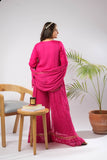 Girls formal clothes | Shocking Pink & Gold | Formal 3 Piece Suit  | Viscose Crinkle Chiffon | GDD-03147