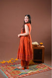 Girls formal clothes | Rust & Gold | Formal 3 Piece Suit  | Viscose Raw-Silk | GDD-03255