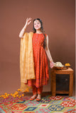 Girls formal clothes | Rust & Gold | Formal 3 Piece Suit  | Viscose Raw-Silk | GDD-03255