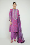 LAD-02705 | Purple & Multicolor | Casual 3 Piece Suit  | Cotton Lawn Printed