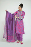 LAD-02705 | Purple & Multicolor | Casual 3 Piece Suit  | Cotton Lawn Printed