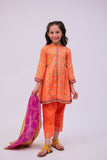 KAD-02747 | Orange & Multicolor | Casual 3 Piece Suit | Cotton Lawn Printed