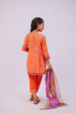 KAD-02747 | Orange & Multicolor | Casual 3 Piece Suit | Cotton Lawn Printed