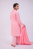 GAD-02737 | Peach  | Casual 3 Piece Suit   | Cotton Self Dobby