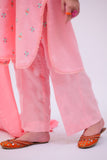 GAD-02737 | Peach  | Casual 3 Piece Suit   | Cotton Self Dobby