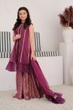 GDD-02848 | Magenta & Gold | Formal 3 Piece Suit | Polyester Bori Net