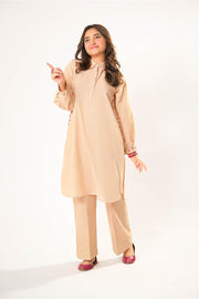 Girls winter clothes | Fawn | Casual 2 Piece Suit  | Cotton Khaddar Dyed | GAC-03180