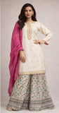 Girls formal clothes | Fawn & Multicolor | Formal 3 Piece Suit | Viscose Chambray Silk | GDD-02855
