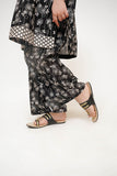 Kids Casual Dress | Black & Fawn | Casual 3 Piece Suit | Cotton Lawn Printed | KAD-03494