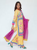 Women Casual Dress | Yellow & MultiColor | Casual 3 Piece Suit | Cotton Digital Lawn Printed | LAD-03533