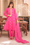 GBD-02339 | Shocking Pink & Golden | Casual 3 Piece Suit | Cotton Jacquard