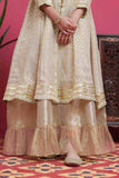 GDD-02102 | Fawn & Gold | Formal 3 Piece Suit | Banarsi Masuri Jacquard