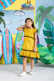 KAH-01725 | Yellow & Black | Casual Frock | Cotton Cambric Print