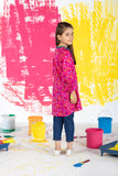 KAA-01731 | Shocking Pink & Multicolor | Casual Kurta | Cotton Lawn Print