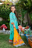 KAD-01723 | Sea Green & Multicolor | Casual 3 Piece Suit  | Cotton Lawn Print