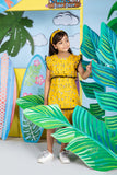 KAH-01725 | Yellow & Black | Casual Frock | Cotton Cambric Print
