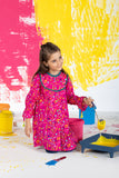 KAA-01731 | Shocking Pink & Multicolor | Casual Kurta | Cotton Lawn Print