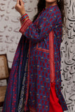 GAD-02266 | Blue & Red | Casual 3 Piece Suit  | Cotton Lawn Print