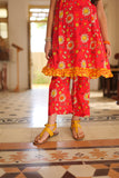 KAC-02127 | Red & Multicolor | Casual 2 Piece Suit  | Cotton Lawn Print
