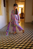 KAD-02129 | Purple & Multicolor | Casual 3 Piece Suit | Cotton Lawn Print