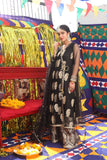 LDD-01893 | Black & Golden | Formal 3 Piece Suit  | Pure Banarsi Indian Net
