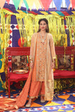 LDD-01895| Fawn  & Orange | Formal 3 Piece Suit  | Banarsi  Khaddi Pure Fabric