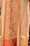 LDD-01895| Fawn  & Orange | Formal 3 Piece Suit  | Banarsi  Khaddi Pure Fabric