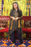 GDD-01821 | Multi Color & N.Blue | Formal 3 Piece Suit | Pure Banarsi Khaddi Dobby