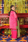KDD-01814 | Shocking Pink | Formal 3 Piece Suit | Pure Banarsi Viscose Dobby