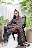 GAD-02107 | Black & Multicolor | Casual 3 Piece Suit | Viscose Acrylic Linen Printed