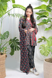 GAD-02107 | Black & Multicolor | Casual 3 Piece Suit | Viscose Acrylic Linen Printed
