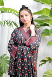 GAD-02107 | Black & Multicolor | Casual 3 Piece Suit | Viscose Acrylic Linen Printed