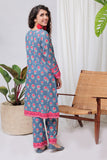 LAC-02074 | Dark Blue & Multicolor | Casual 2 Piece Suit |  Cotton  Cambric Printed